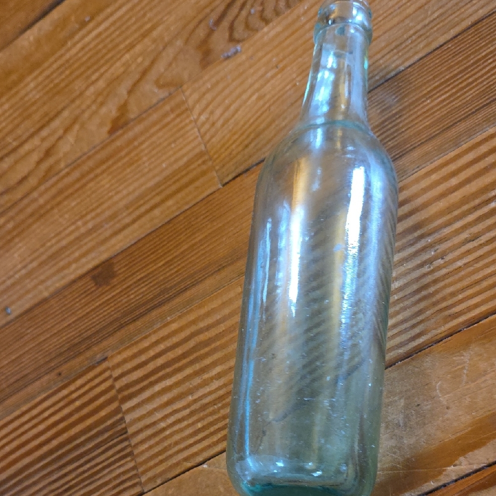 Clear Vintage Glass Bottle - Light Aqua